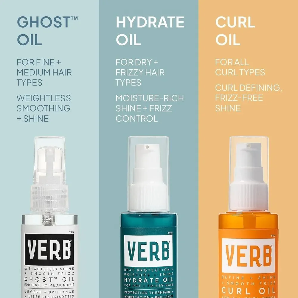 VERB Ghost Weightless Fine Hair Oil For Styling + Heat Protection Citrus 2oz